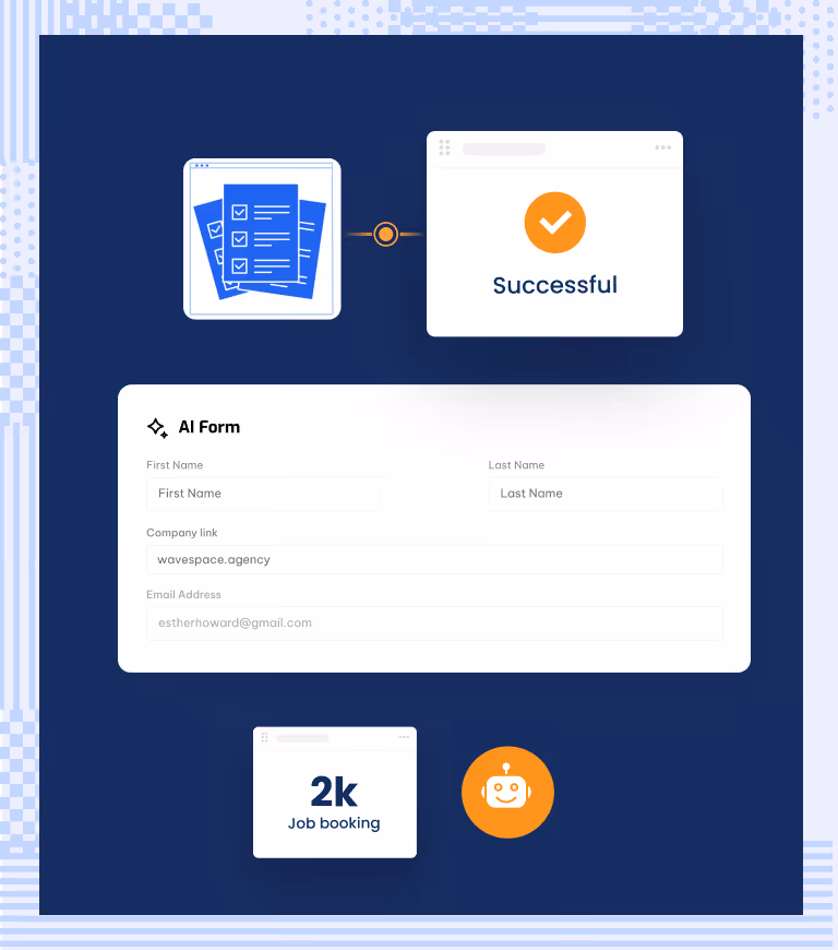 image of a transcript of ScheduleBot bookings home service job