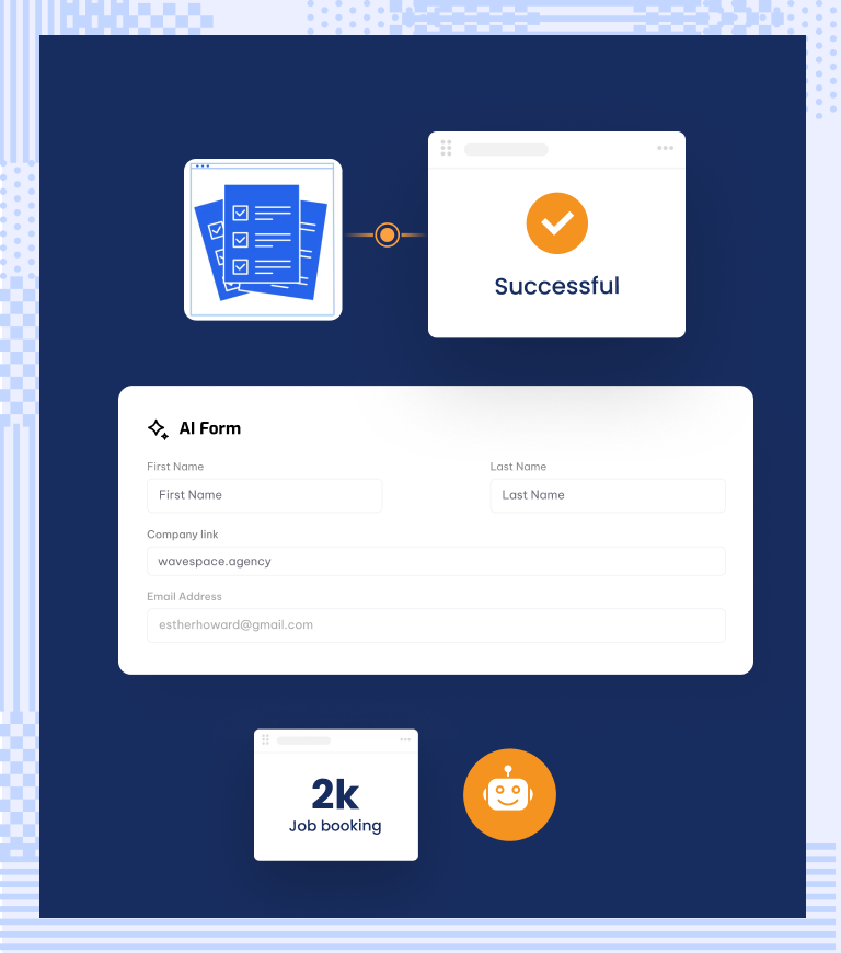image of a transcript of ScheduleBot bookings home service job