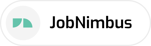 JobNimbus logo with green abstract shapes to the left of the black text name.