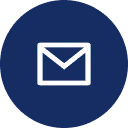 White envelope icon symbolizing email on a dark blue circular background.