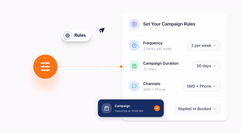 Pick your campaign type visual for outbound lead follow-up automation
