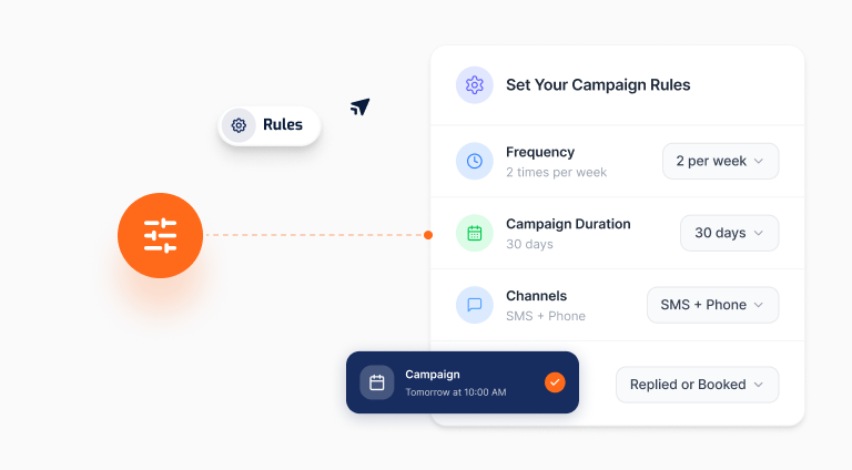 Pick your campaign type visual for outbound lead follow-up automation