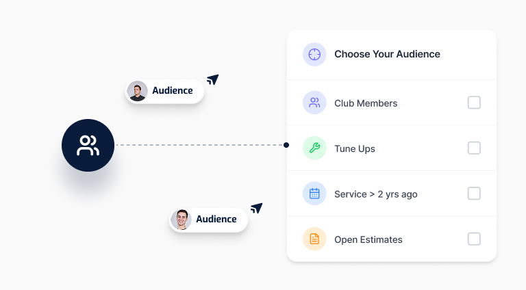Choose your audience visual for outbound lead follow-up automation