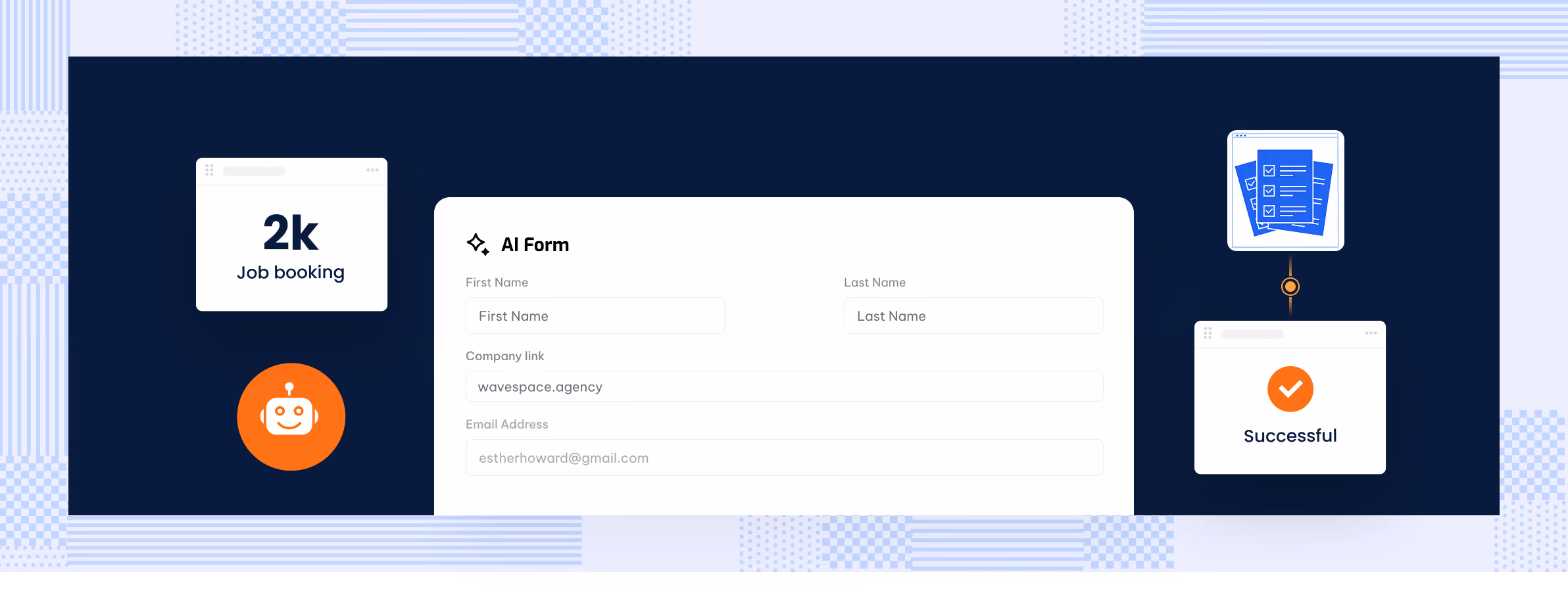 ScheduleBot AI voice product visual