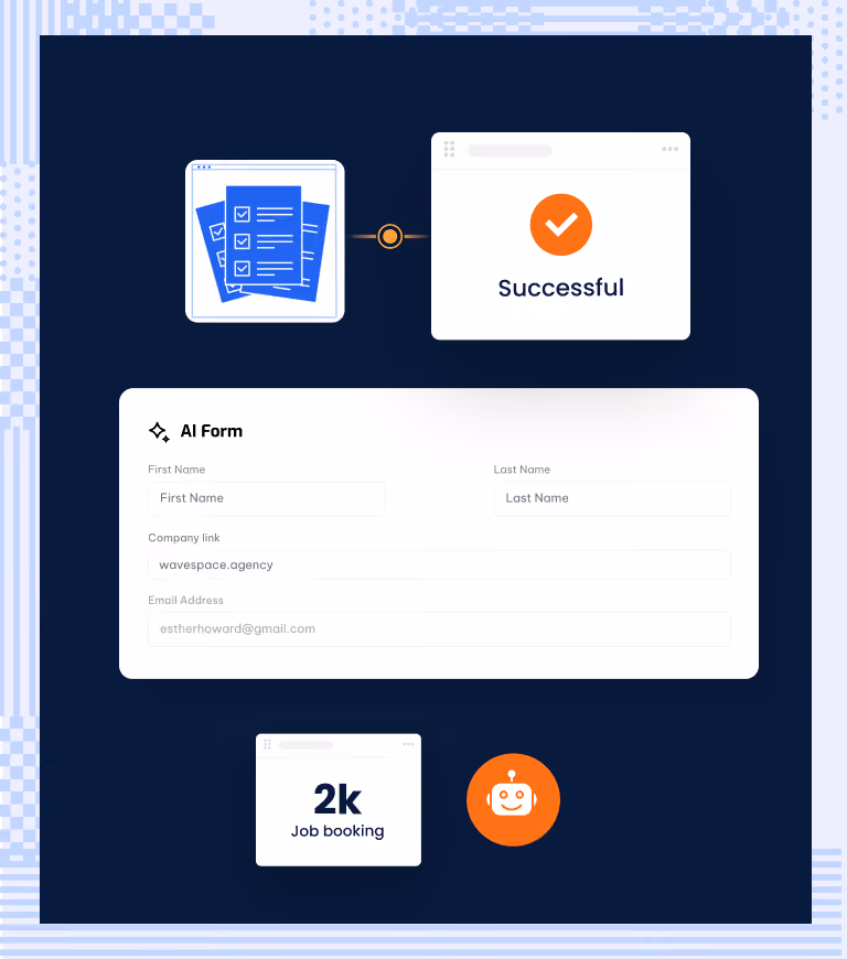 ScheduleBot AI form product visual