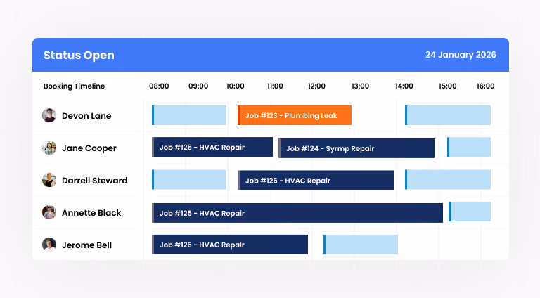 ScheduleBot job booked confirmation visual