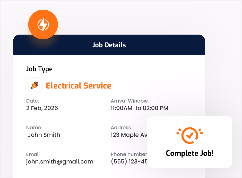 ScheduleBot electrical intake call with clean job details