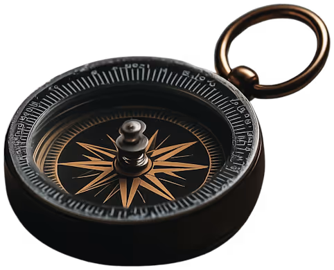 Vintage Compass on Map