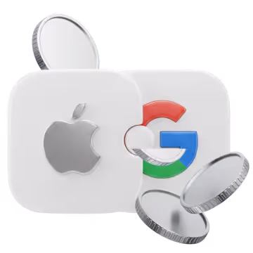3d icon oo googlle play and appstore