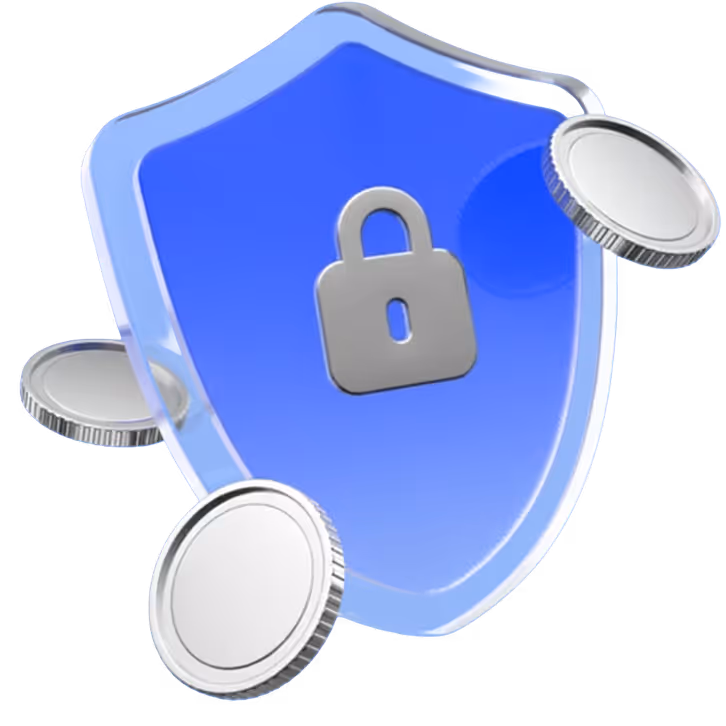 3d shield icon with lock on it