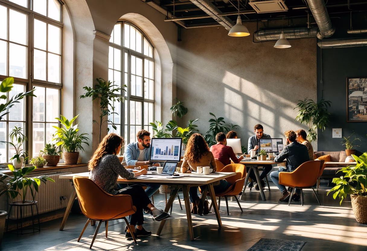 image of people working in an office for a real estate tech