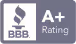 Better Business Bureau A+ Rating logo.
