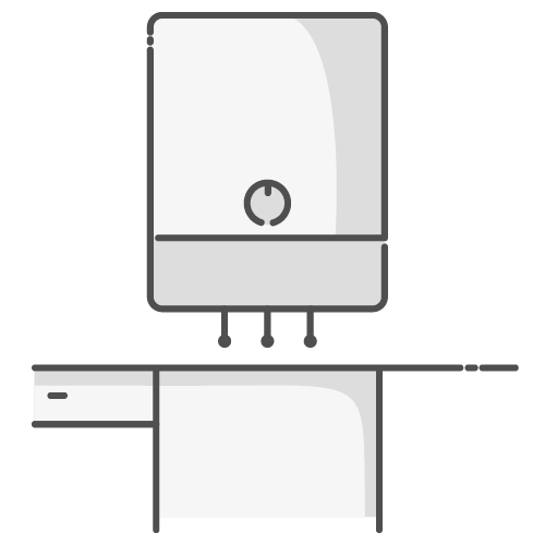 Icon of a boiler mounted on a wall