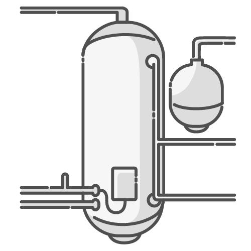 Icon of a hot water cylinder