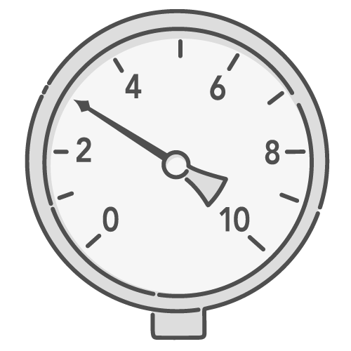 Pressure valve showing low pressure