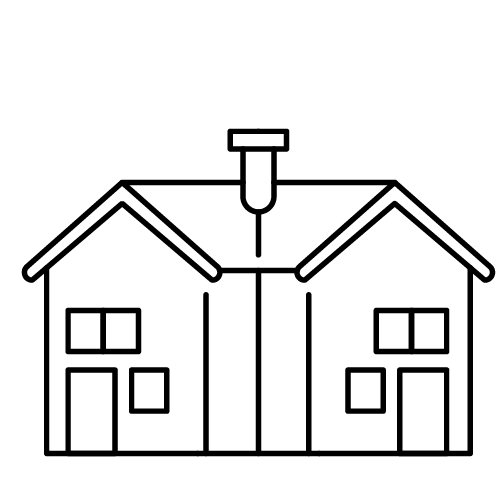 Semi detached house icon