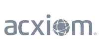 Acxiom company logo with stylized globe replacing the letter 'o'.