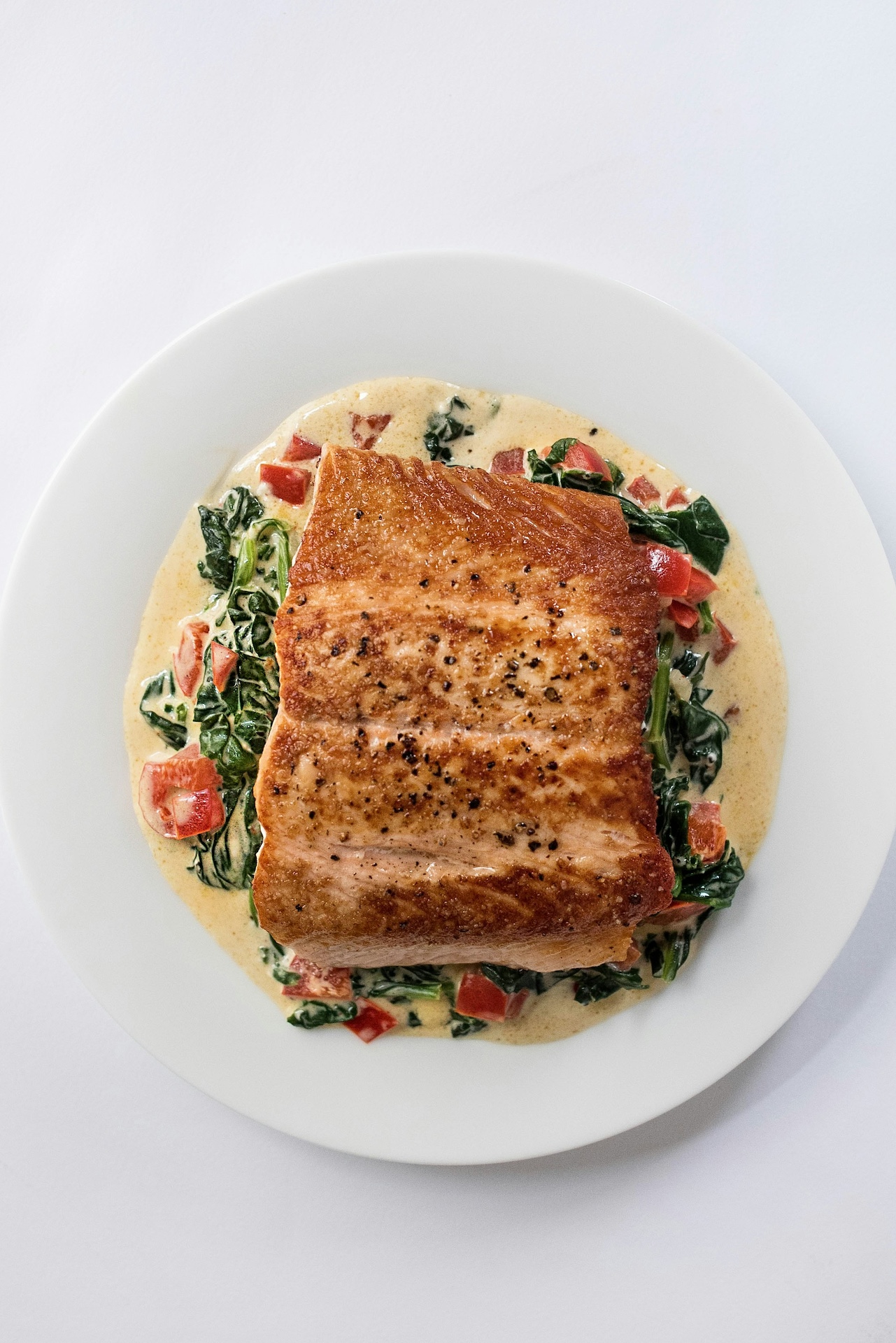 Fried salmon