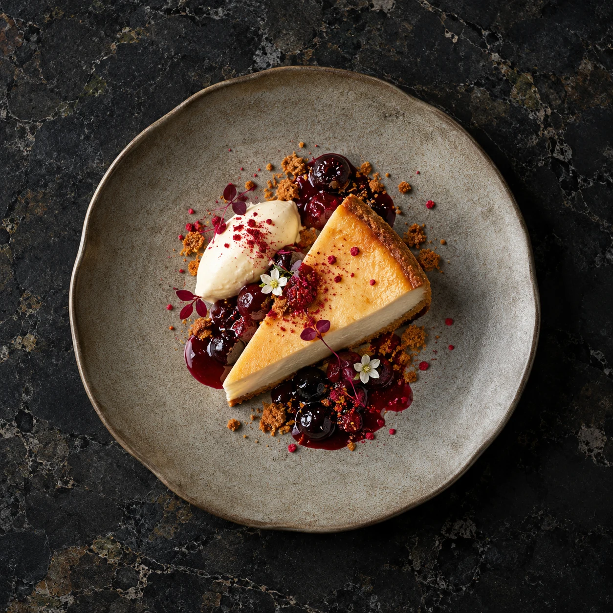 Cheesecake at Butter Tirana restaurant