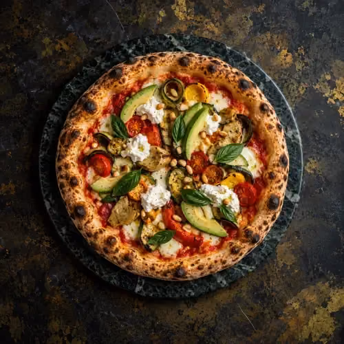 Pizza Verdura at Butter Tirana restaurant