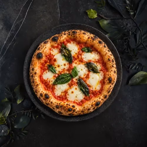 Pizza Margarita at Butter Tirana restaurant