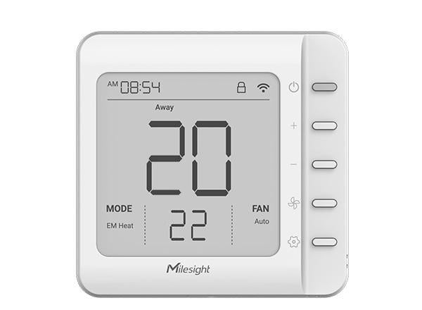 Milesight WT201 LoRaWAN Slimme Thermostaat 4,2'' LCD NFC 24VAC