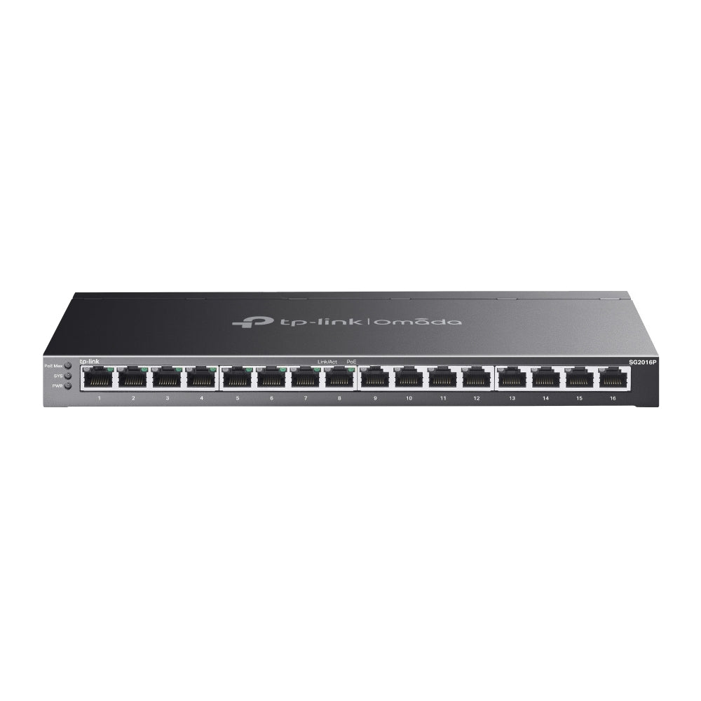 TP-Link Omada SG2016P – 16‑poort Gigabit Switch met 8 PoE+ (120W)