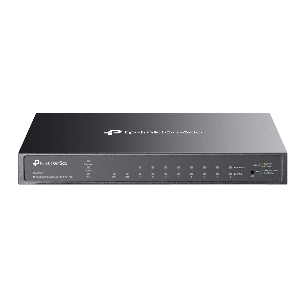 Omada SG2210P 10-poorts Gigabit PoE+-switch | 61 W PoE-budget