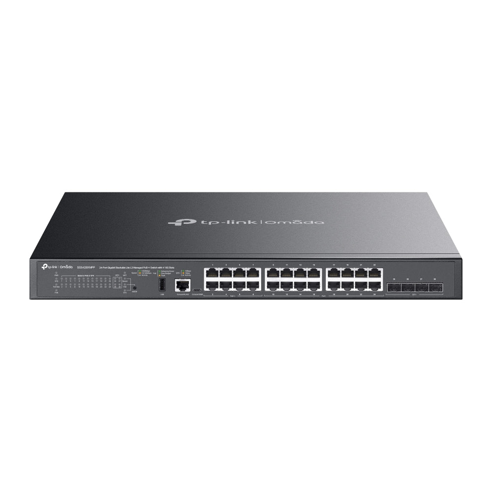 Omada SG5428XMPP 24-poort PoE++ L3 Switch — 4×10G, 500W PoE