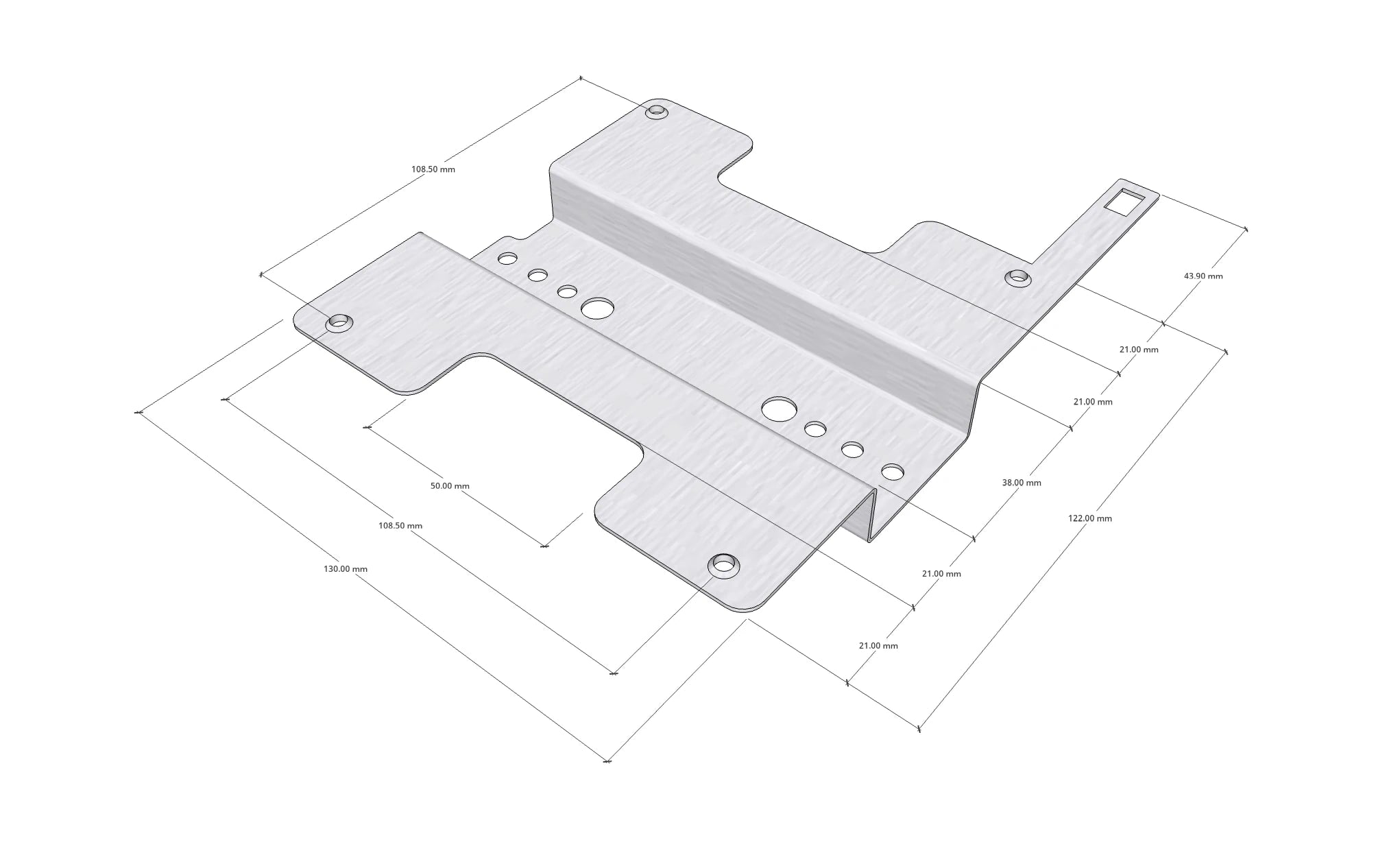 Arubadaptor V2 – Cisco naar Aruba montage‑adapter, roestvrij staal