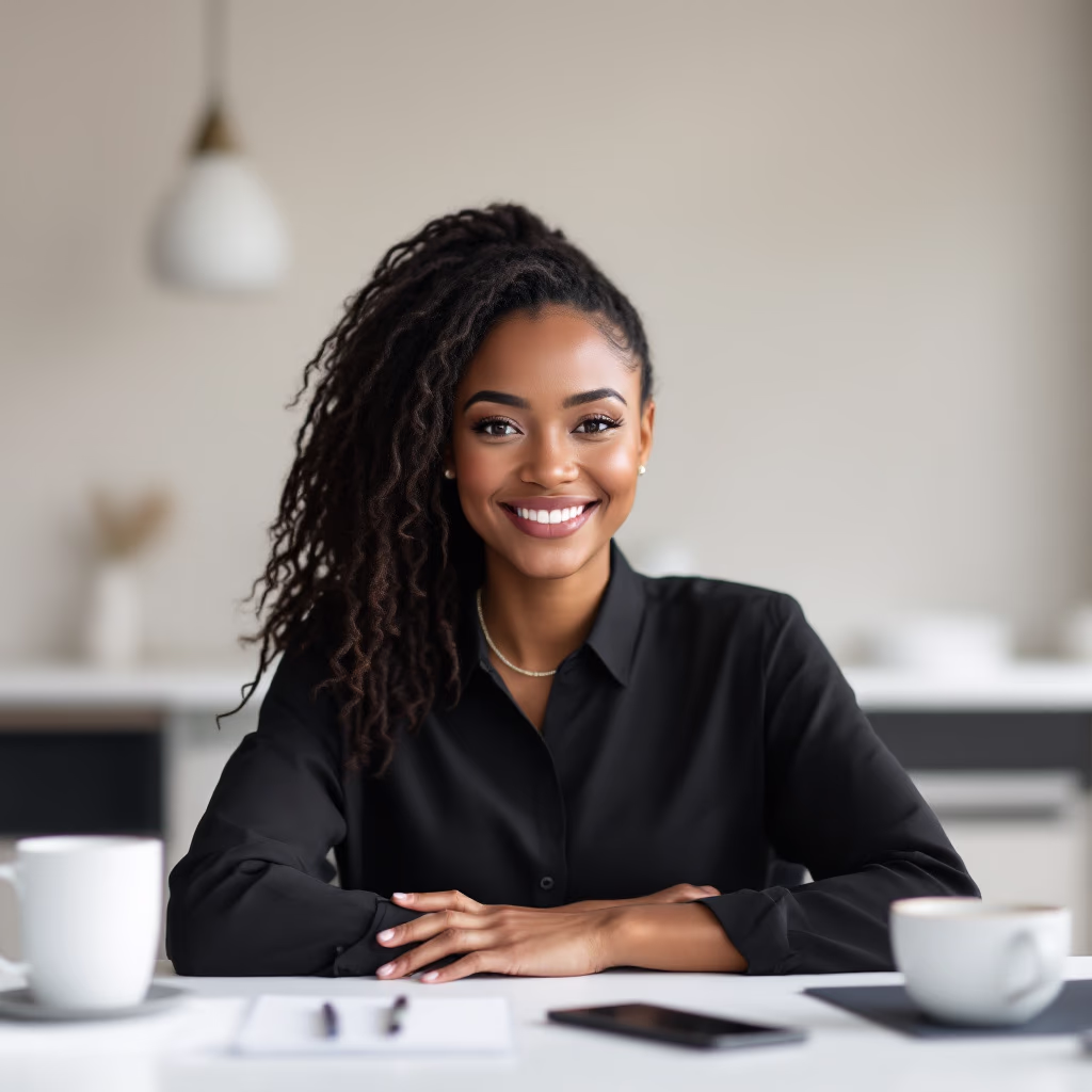 <subject>[headshot] image of customer (for a productivity tools business)</subject>