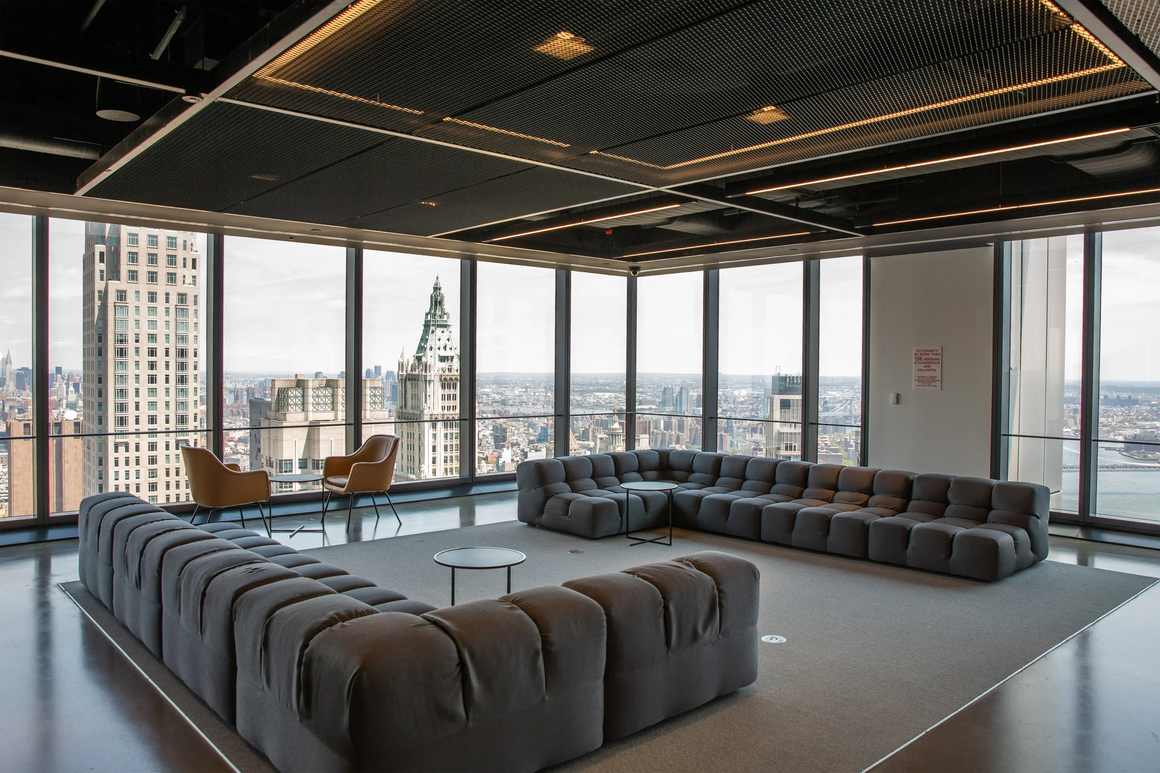 Photo of the IEX office showing views of New York City