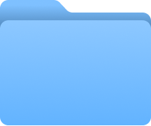 Blue folder icon with a tab on top, representing a file directory.