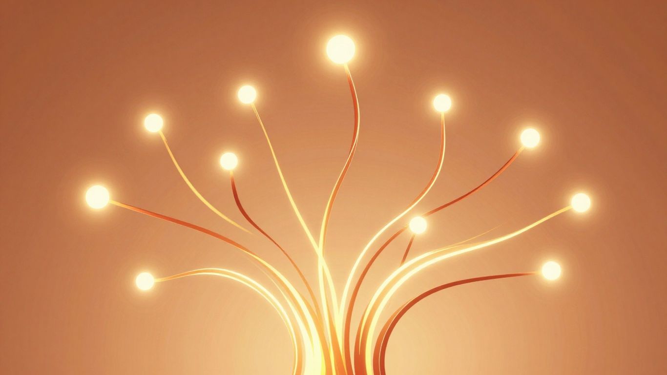 Abstract visual of compounding growth and interconnectedness.