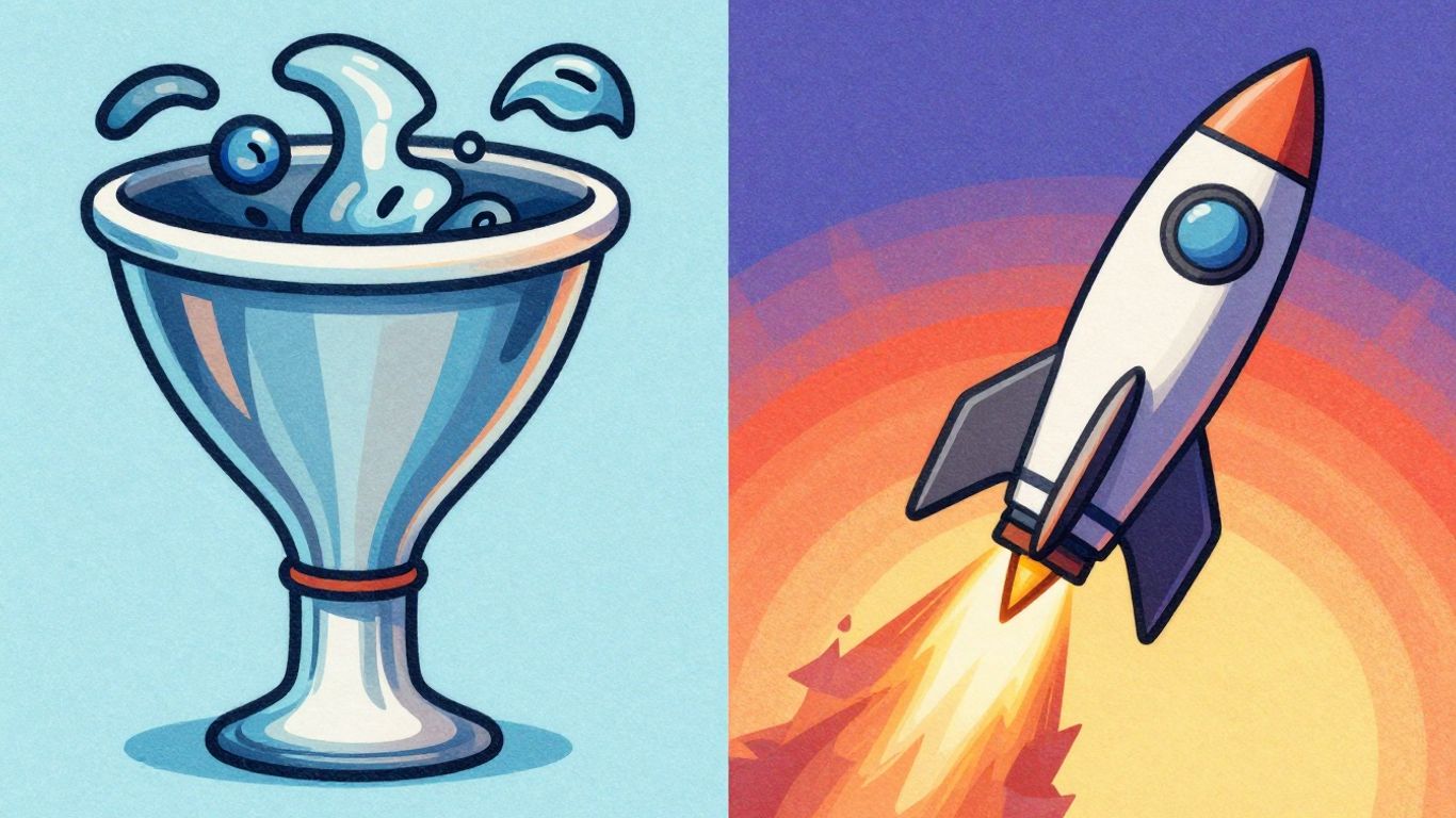 Demand generation funnel meets growth marketing rocket ship.