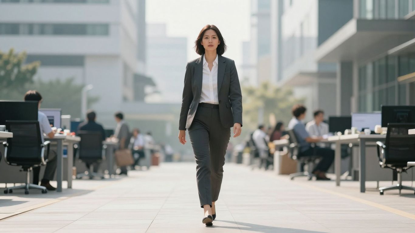 A person walking towards a bright future.