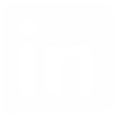 white linkedin social icon
