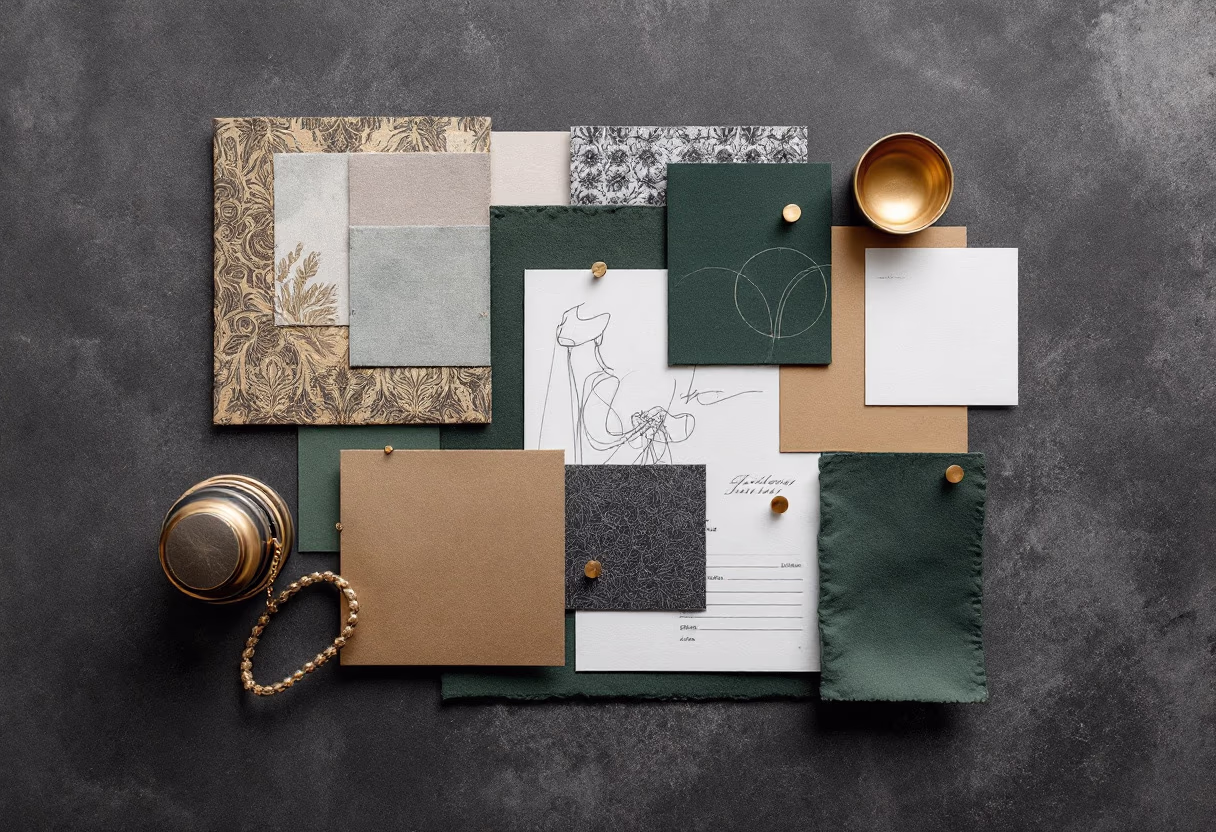 [background image] image of fashion inspiration board (for a clothing boutique)