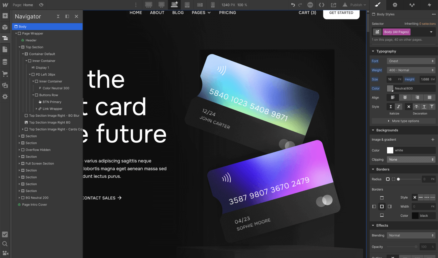 Typography - Bnkly X Webflow Template