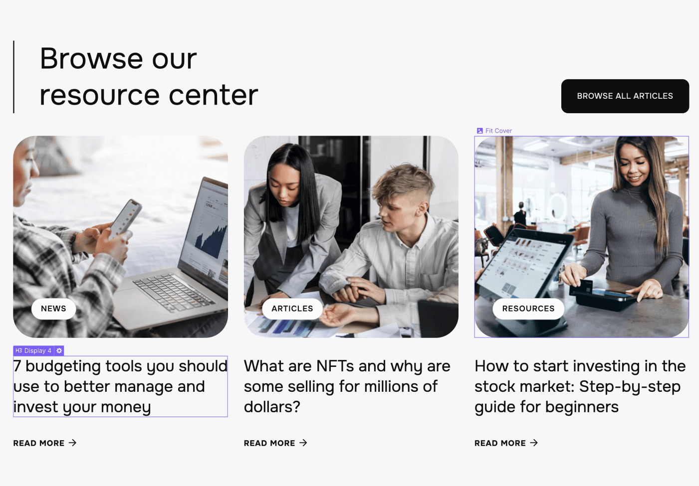 CMS Items - Bnkly X Webflow Template