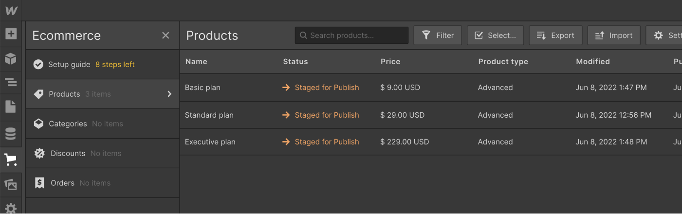 eCommerce Collection - Bnkly X Webflow Template