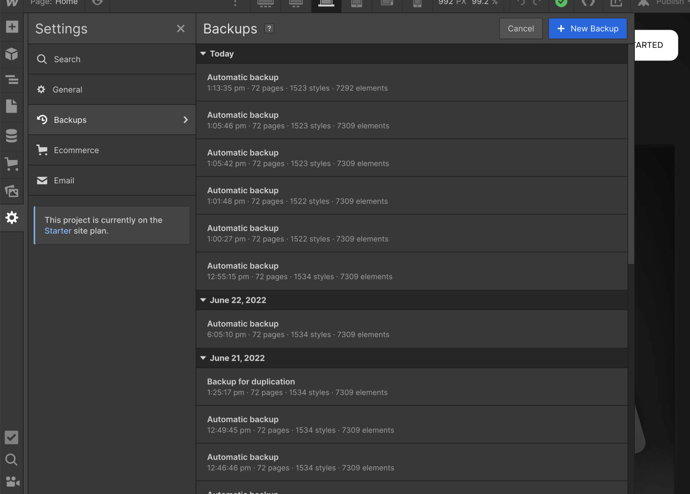 Backups - Bnkly X Webflow Template