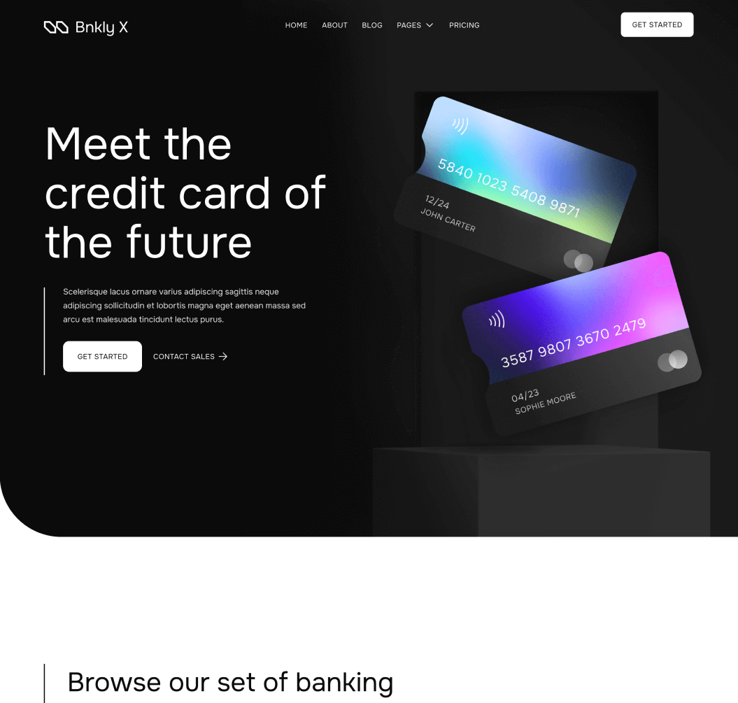 Home V1 - Bnkly X Webflow Template