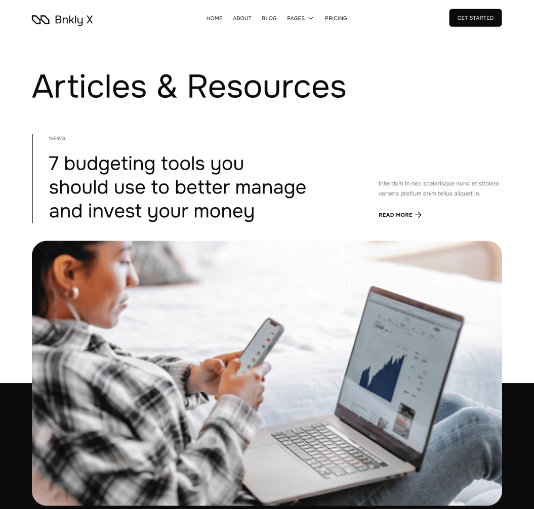 Blog V3 - Bnkly X Webflow Template