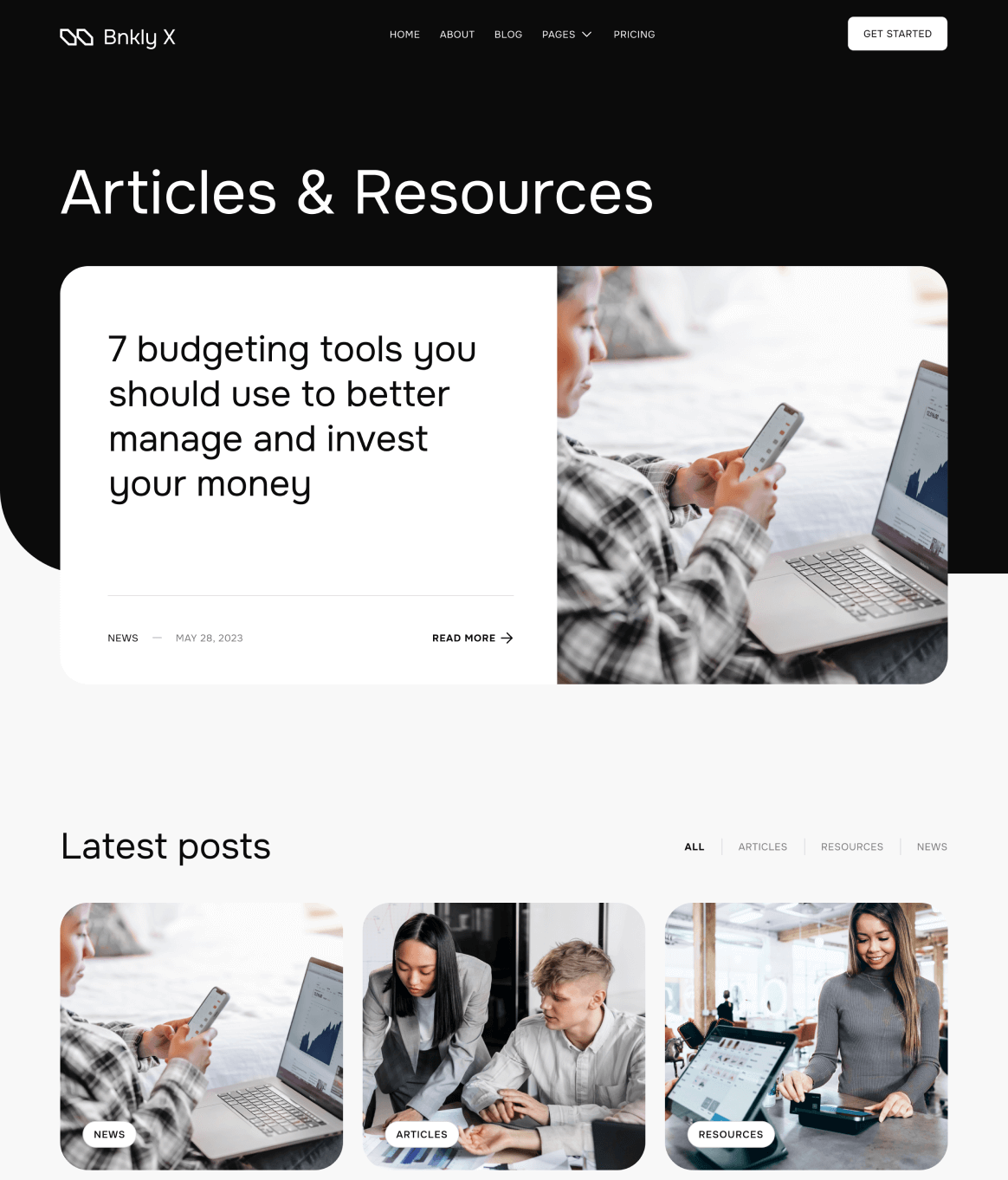 Blog V1 - Bnkly X Webflow Template