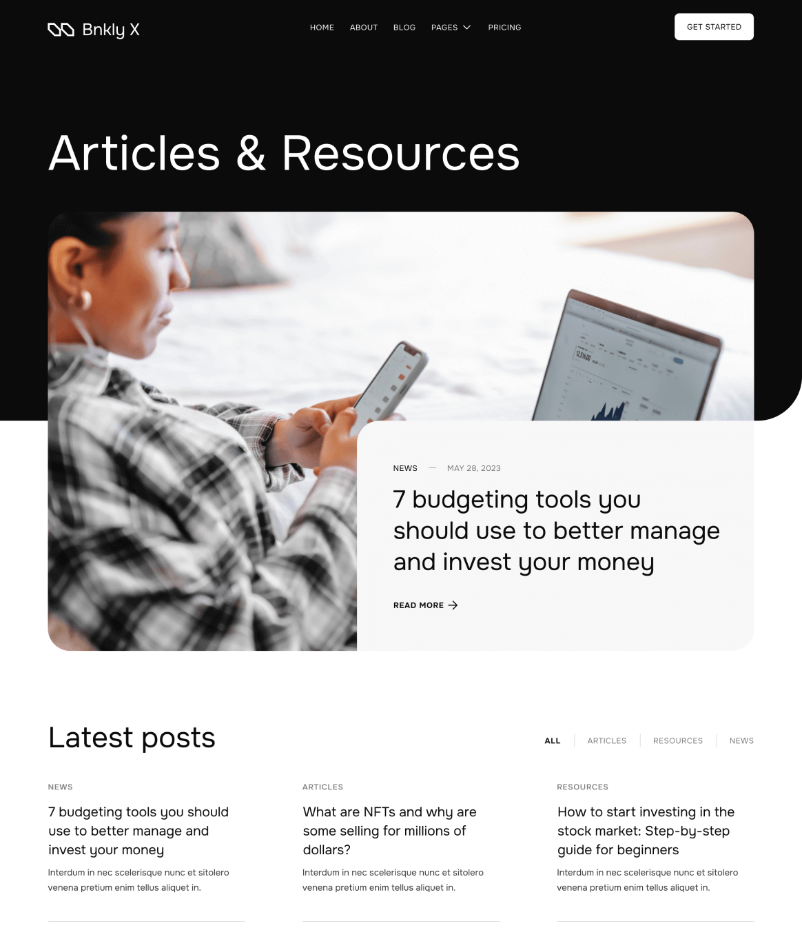 Blog V2 - Bnkly X Webflow Template
