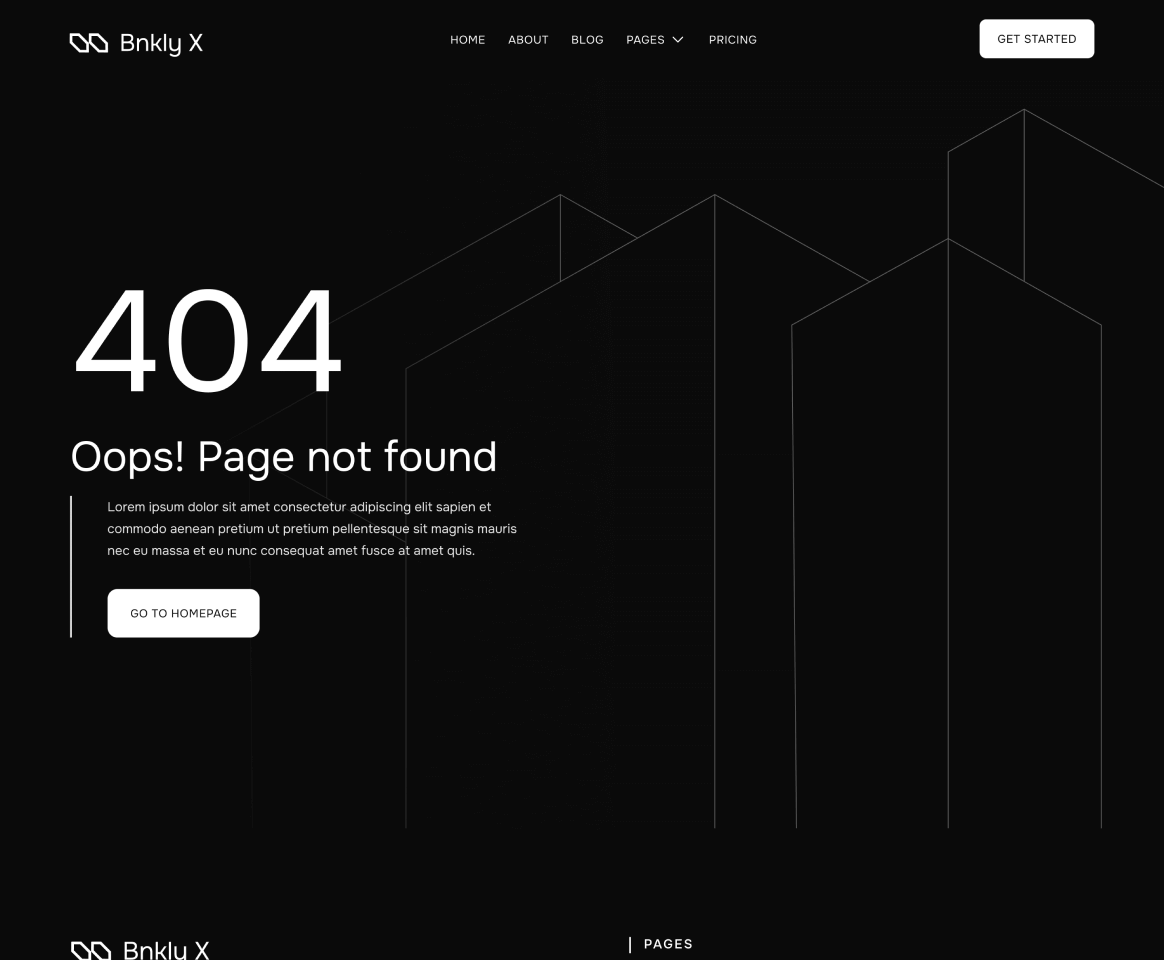 404 Not Found - Bnkly X Webflow Template