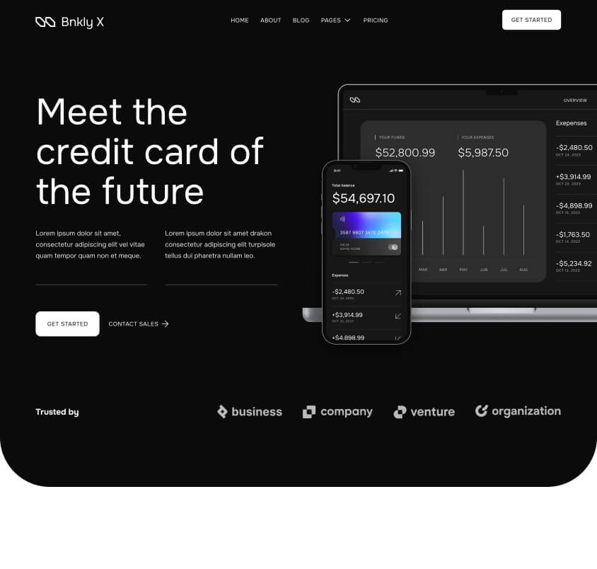 Home V2 - Bnkly X Webflow Template