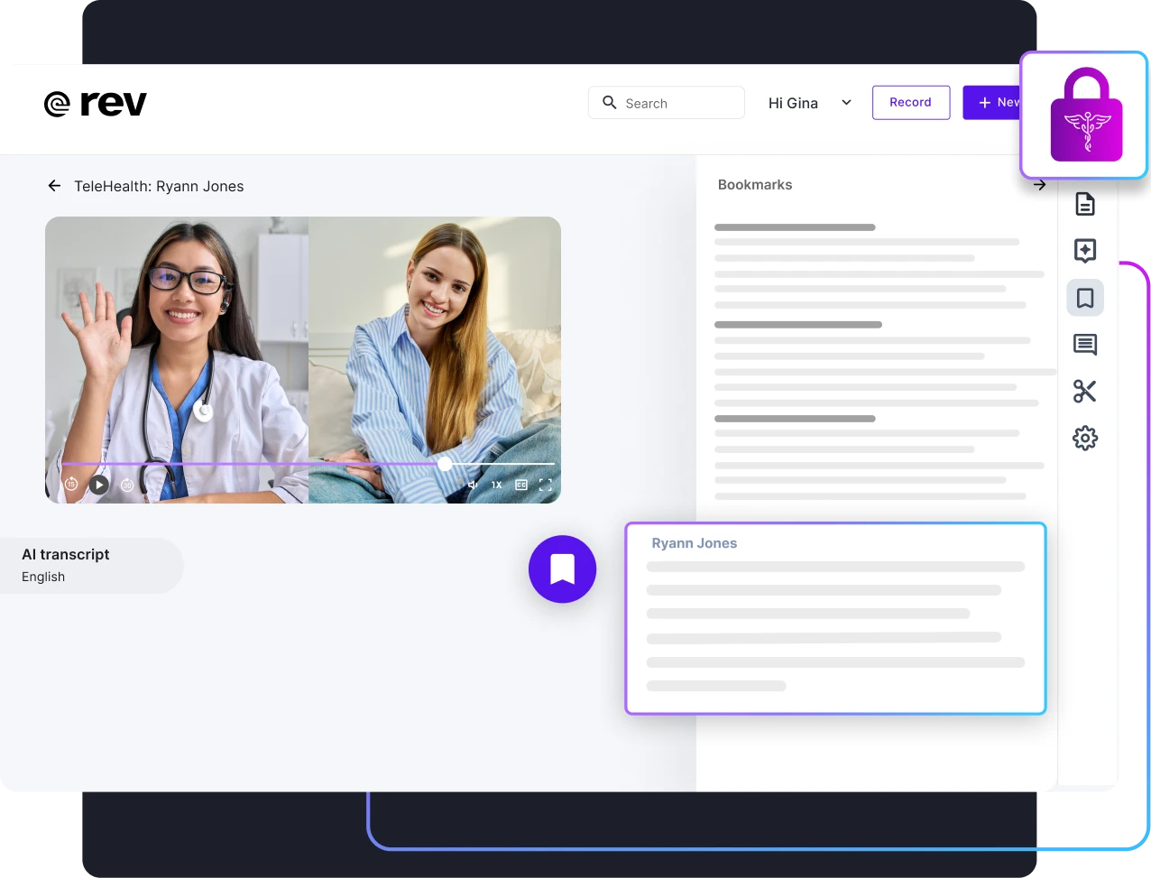 HIPAA compliance badge showing shield and padlock icon with text, indicating secure healthcare data protection