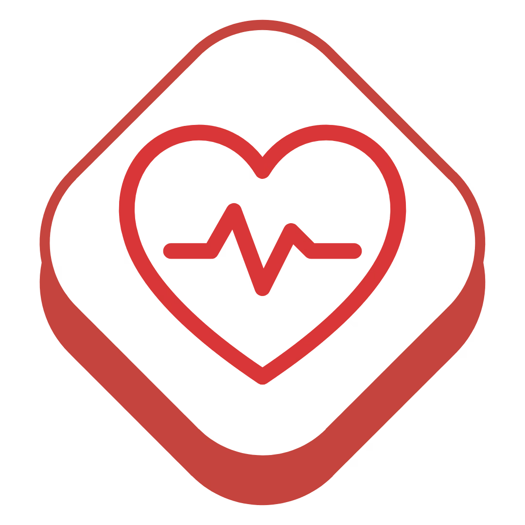 Illustration of a human heart with labeled parts including right atrium, left atrium, right ventricle, left ventricle, superior vena cava, pulmonary artery, pulmonary vein, and aorta.